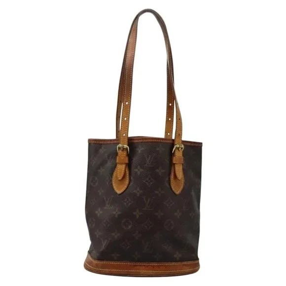 LOUIS VUITTON Monogram Bucket PM Shoulder Bag M42238 LV Auth 103423 - Picture 3 of 15